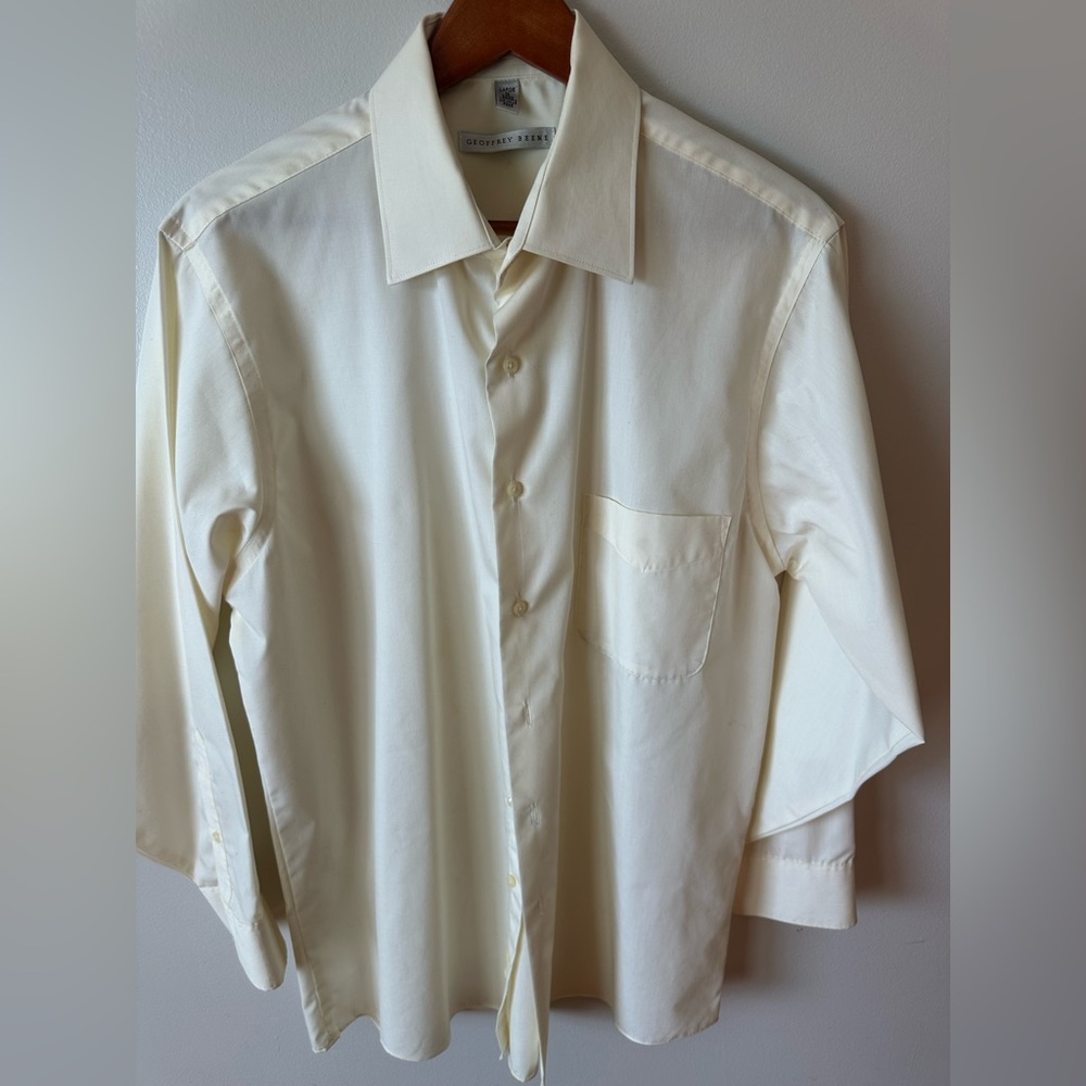 Geoffrey Beene Dress Shirt LG 16 32/33 Wrinkle Free Button up Men’s